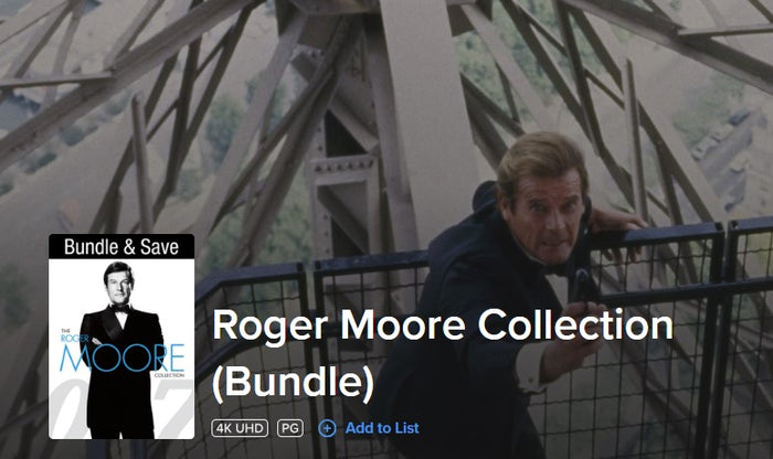 007: Roger Moore Collection Vol. 1 Vudu Fandango at Home HDX Digital Code (3 Movies, 1 Code)