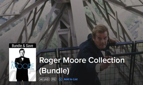 007: Roger Moore Collection Vol. 1 Vudu Fandango at Home HDX Digital Code (3 Movies, 1 Code)