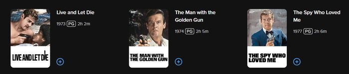 007: Roger Moore Collection Vol. 1 Vudu Fandango at Home HDX Digital Code (3 Movies, 1 Code)