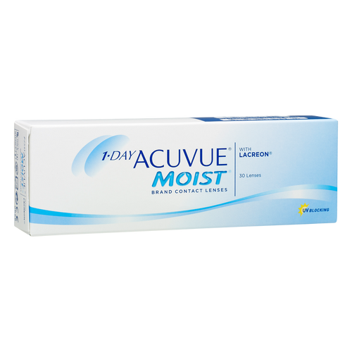 Box of J&J Acuvue Moist contact lenses