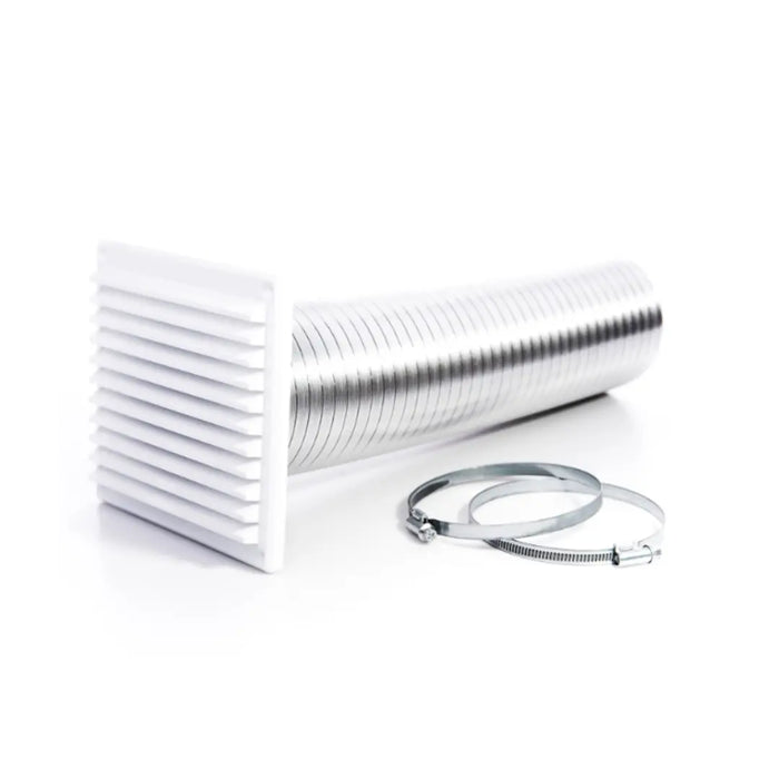 100mm Direct Air Venting Kit with 6"x6" Louvre Grill - (White)