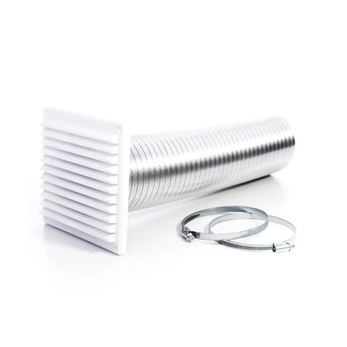 100mm Direct Air Venting Kit with 6"x6" Louvre Grill - (White)