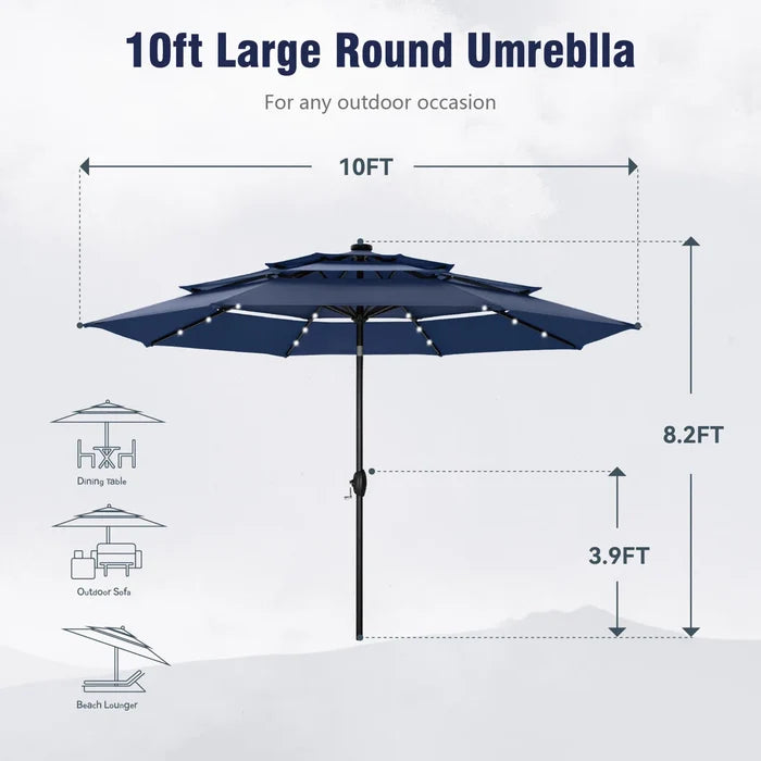 120'' Lighted Umbrella With Crank
