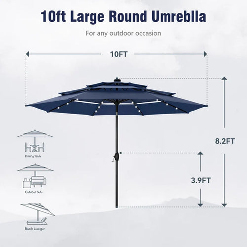 120'' Lighted Umbrella With Crank