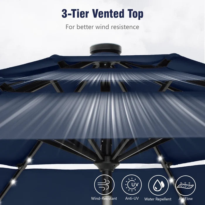 120'' Lighted Umbrella With Crank