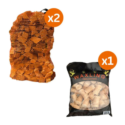 2 x Kindling Nets & 1 x Bag Waxlings - Ignition Bundle