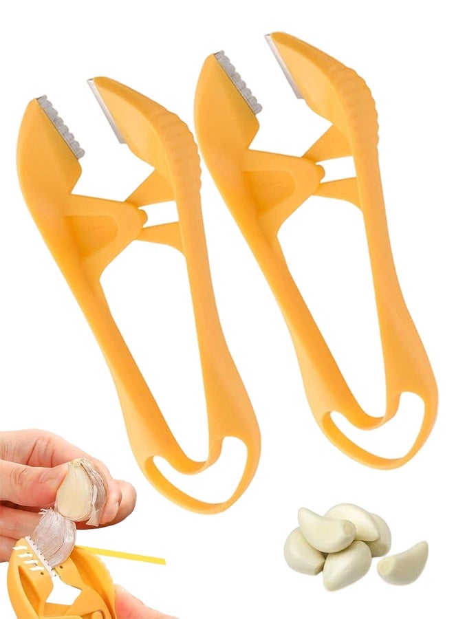 2PCS Fast and Portable Garlic Peeler, New Garlic Peeler Skin Remover, Multifunctional Garlic Peeling Clippers Tweezers, Kitchen Gadget