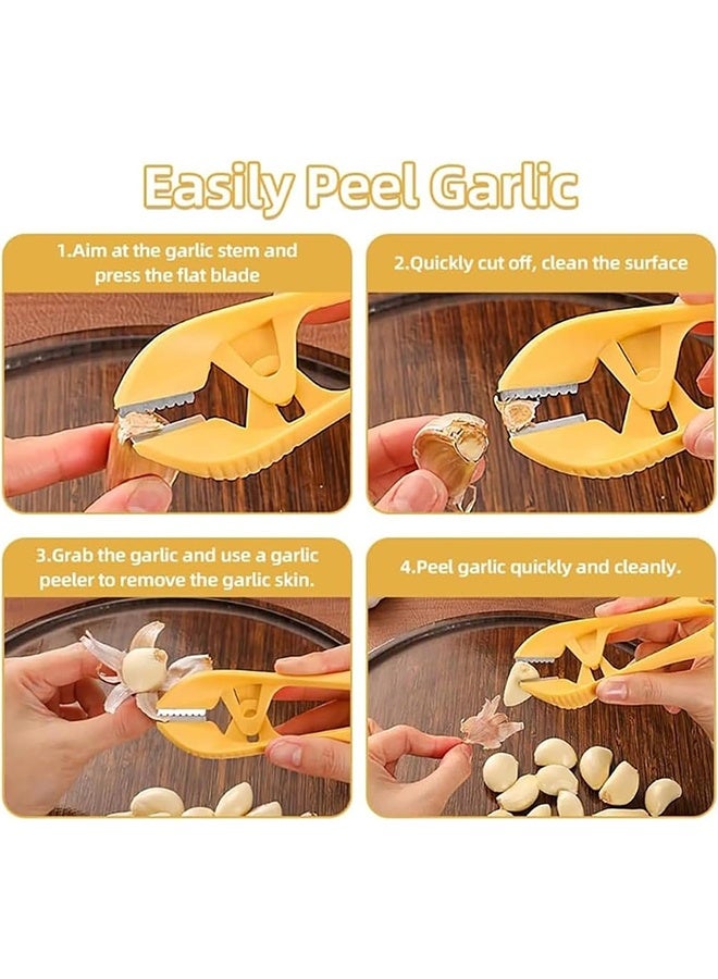2PCS Fast and Portable Garlic Peeler, New Garlic Peeler Skin Remover, Multifunctional Garlic Peeling Clippers Tweezers, Kitchen Gadget
