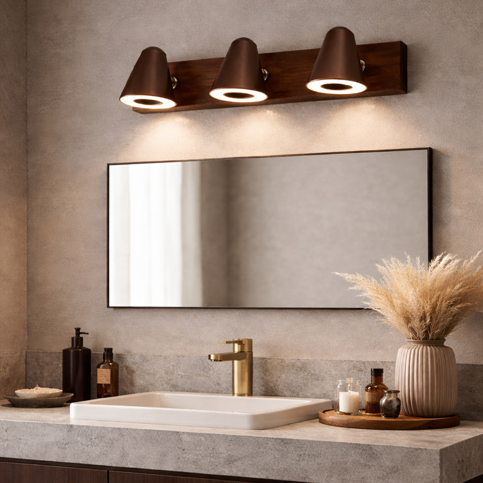 3-Light Cone LED Wall Sconce