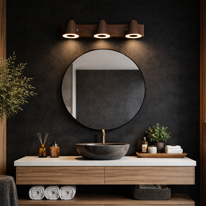 3-Light Cone LED Wall Sconce