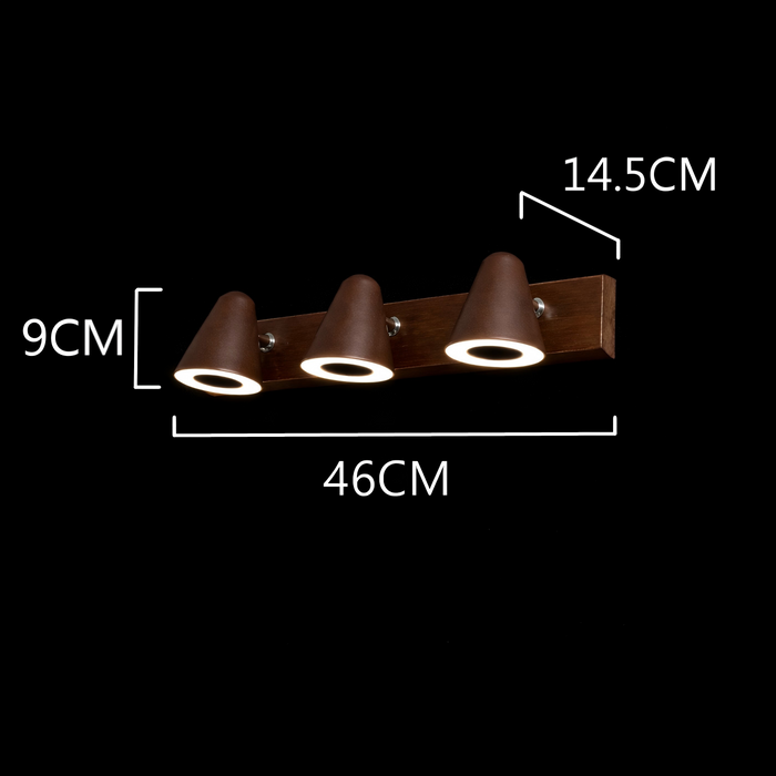 3-Light Cone LED Wall Sconce
