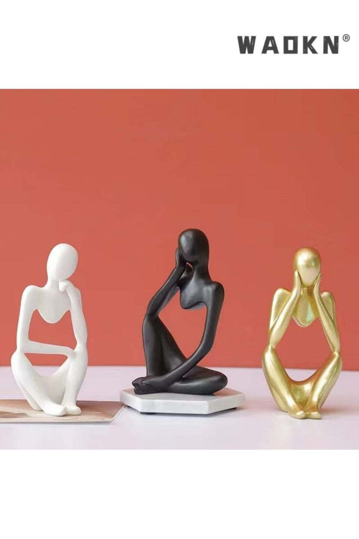 3 pieces Modern Light Luxury Living Room Decoration Abstract Resin Sculpture Ornament Art Figu
