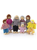 7pcs Funny Gadgets Wooden Dollhouse Family Miniature 7 People Set Toy for Kids Children Home Decoration Dressed Characters Pretend Play Gift