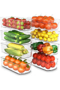 8 Pack Clear Stackable Storage Bins, Organizer Boxes with Handle for Kitchen Organization,