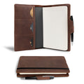 A5 Notebook Cover with Card Slots by Leather Worx, showcasing a stylish interior with card slots, perfect for storing essentials. This rustic cover for Leuchtturm A5 Notebook with Card Slots (Notebook Not Included) combines minimalist style with full grain leather craftsmanship. StockyardX, small batch production, hand cut, hand sewn, fire branded, and artisan-made in La Antigua Guatemala.