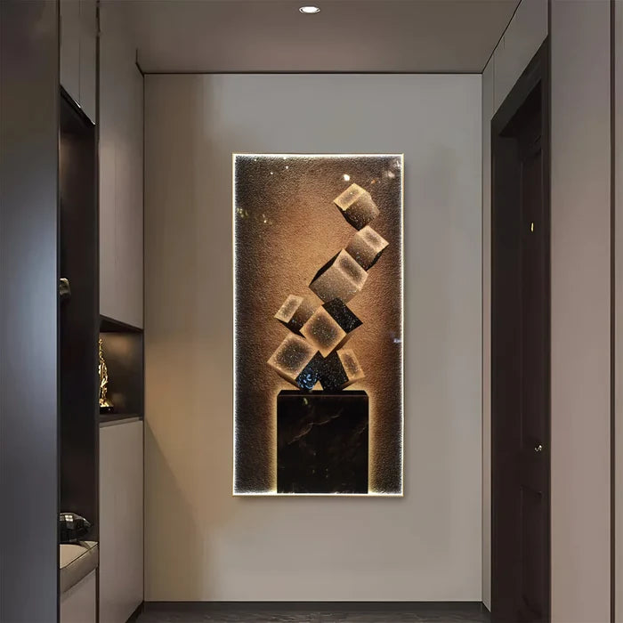 Abstract Cube LED Sculpture Wall Art