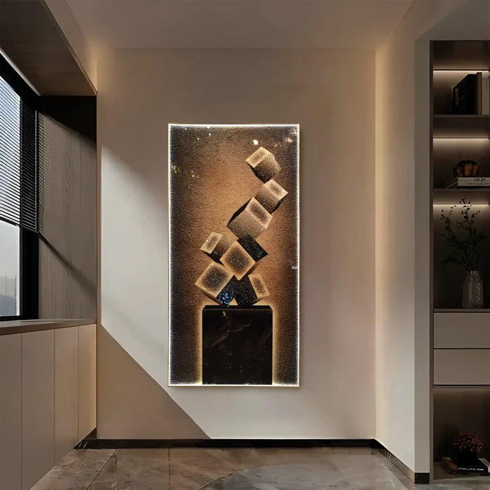 Abstract Cube LED Sculpture Wall Art