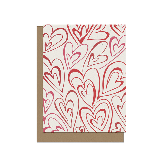 Abstract Hearts Pattern Blank Card