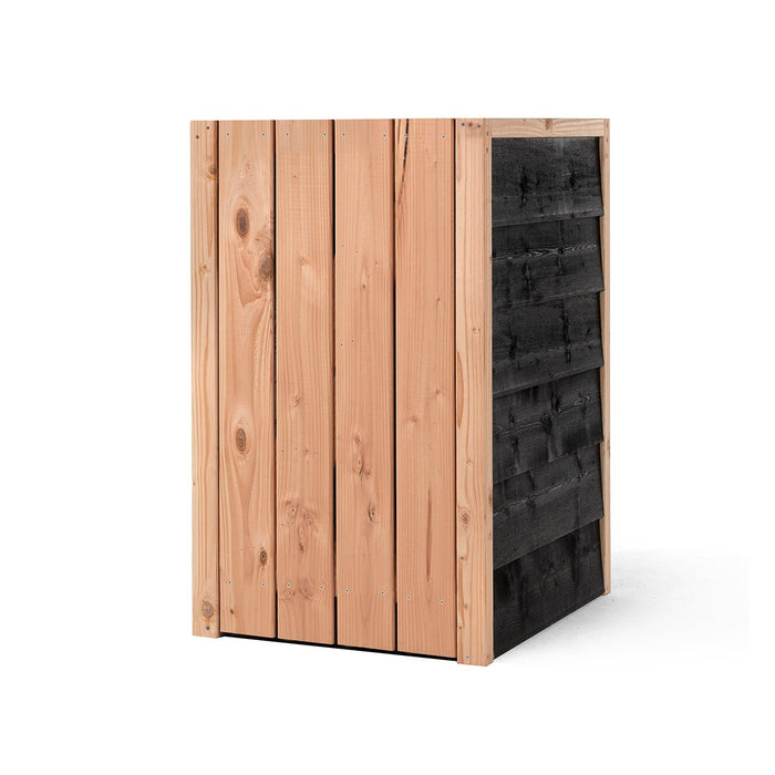 Volente Achterwand Voor 1x 240 liter 73x88x119cm Douglas Hout Zwart - Doika - Ombouw Kliko Achterwand - Volente -