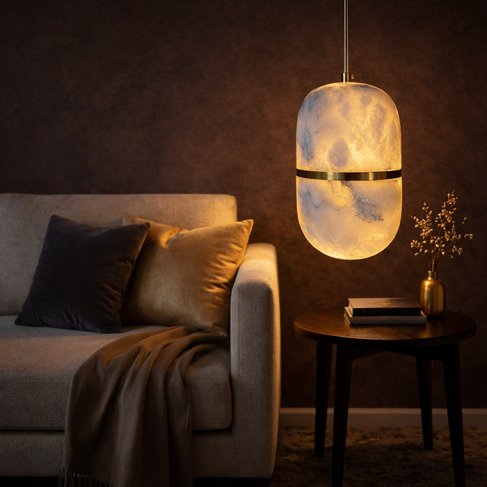 Alba Capsule Marble Pendant Light