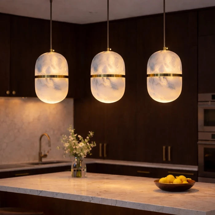 Alba Capsule Marble Pendant Light