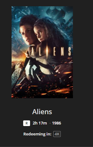 Aliens Theatrical + Special Edition Versions 4K Digital Code (1986) (Redeems in Movies Anywhere; 4K Vudu Fandango & 4K iTunes Apple TV Transfer)
