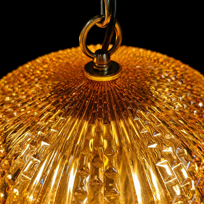 Amber Facet Orb Pendant Light