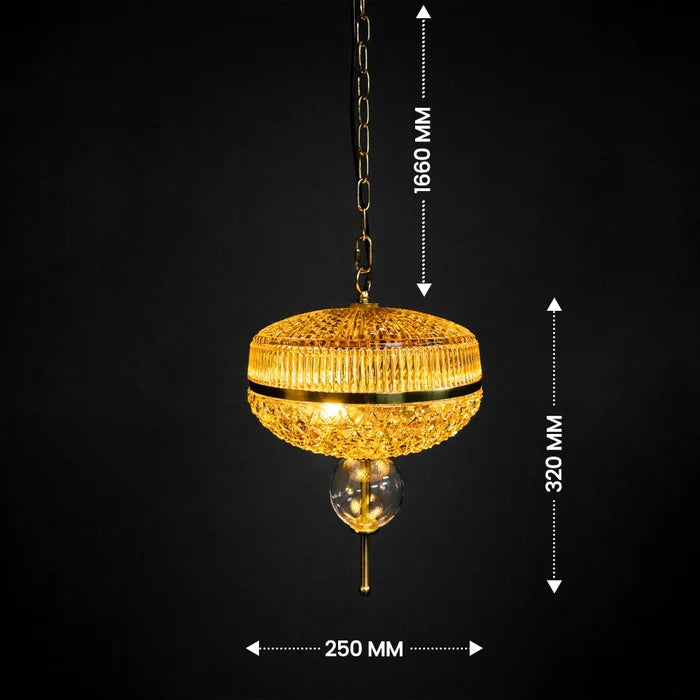 Amber Facet Orb Pendant Light