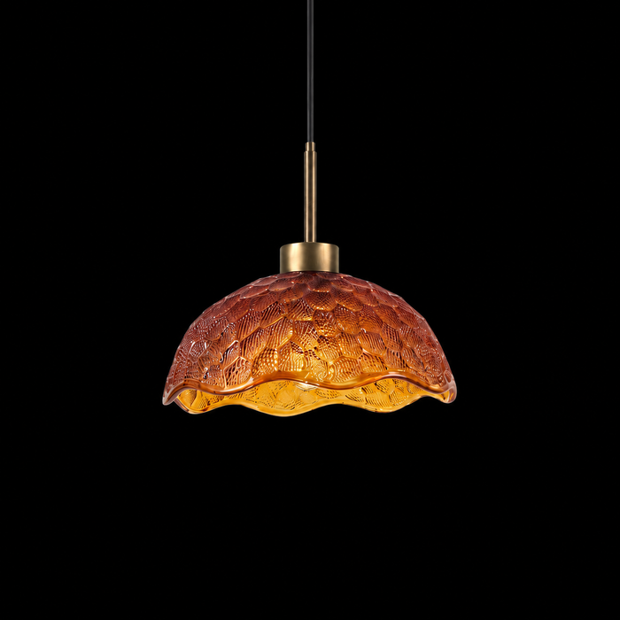 Amber Hive - Textured Glass Dome Pendant Light
