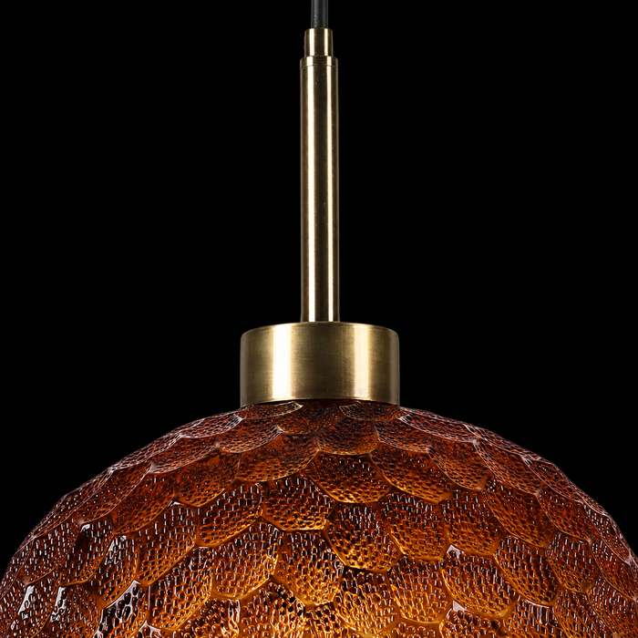 Amber Hive - Textured Glass Dome Pendant Light