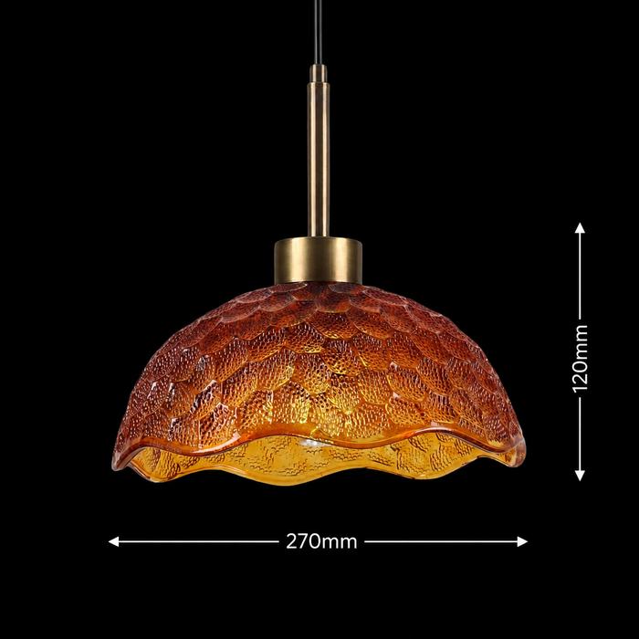 Amber Hive - Textured Glass Dome Pendant Light
