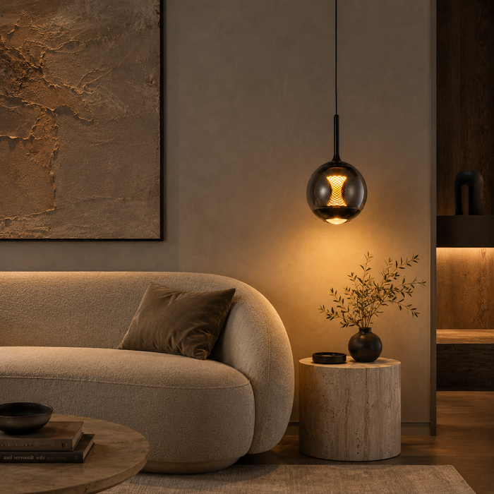Amber Mesh Globe Pendant Lamp