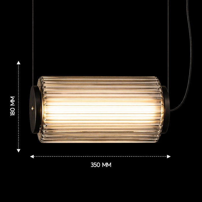 AmberCask Ribbed Glass Cylinder Pendant Light