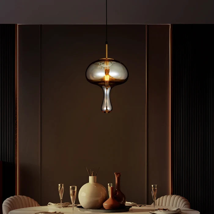 Ambered Flow Modern Amber Glass Pendant Light