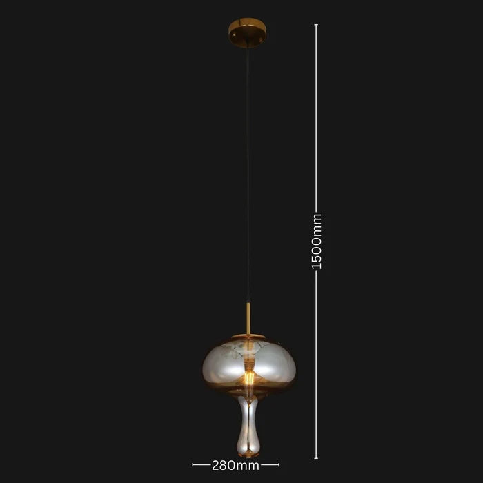 Ambered Flow Modern Amber Glass Pendant Light
