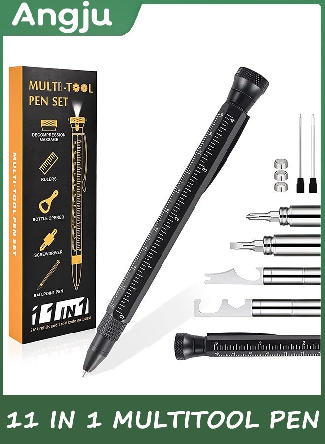 Angju Gifts for Men, 11 in 1 Multitool Pen with Stress Relief Accessory, Father Gifts for Dad, Cool Gadgets for Men, Dad Gifts from Daughter, Birthday gifts for Him, Men, Husband, Boyfriend