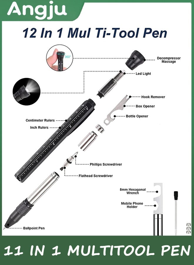 Angju Gifts for Men, 11 in 1 Multitool Pen with Stress Relief Accessory, Father Gifts for Dad, Cool Gadgets for Men, Dad Gifts from Daughter, Birthday gifts for Him, Men, Husband, Boyfriend
