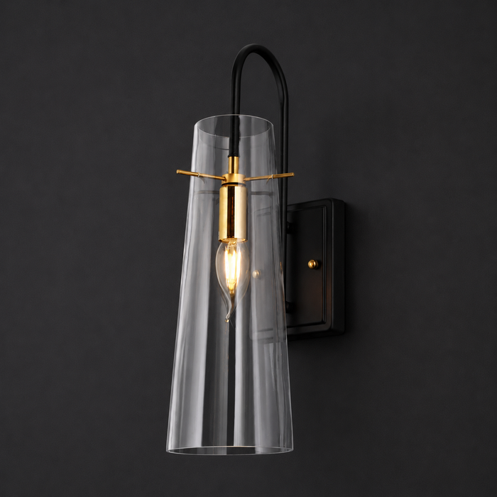 Apex Cone Minimalist Black Wall Sconce
