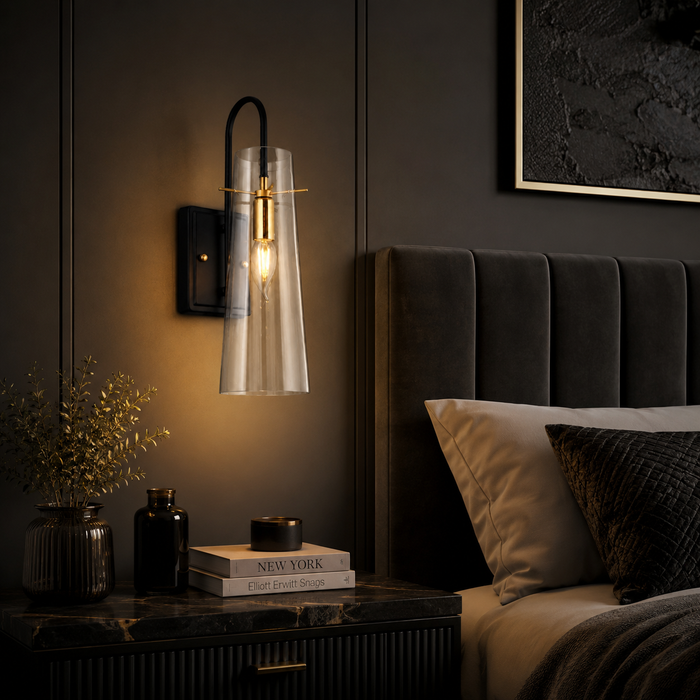 Apex Cone Minimalist Black Wall Sconce