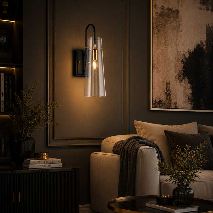 Apex Cone Minimalist Black Wall Sconce