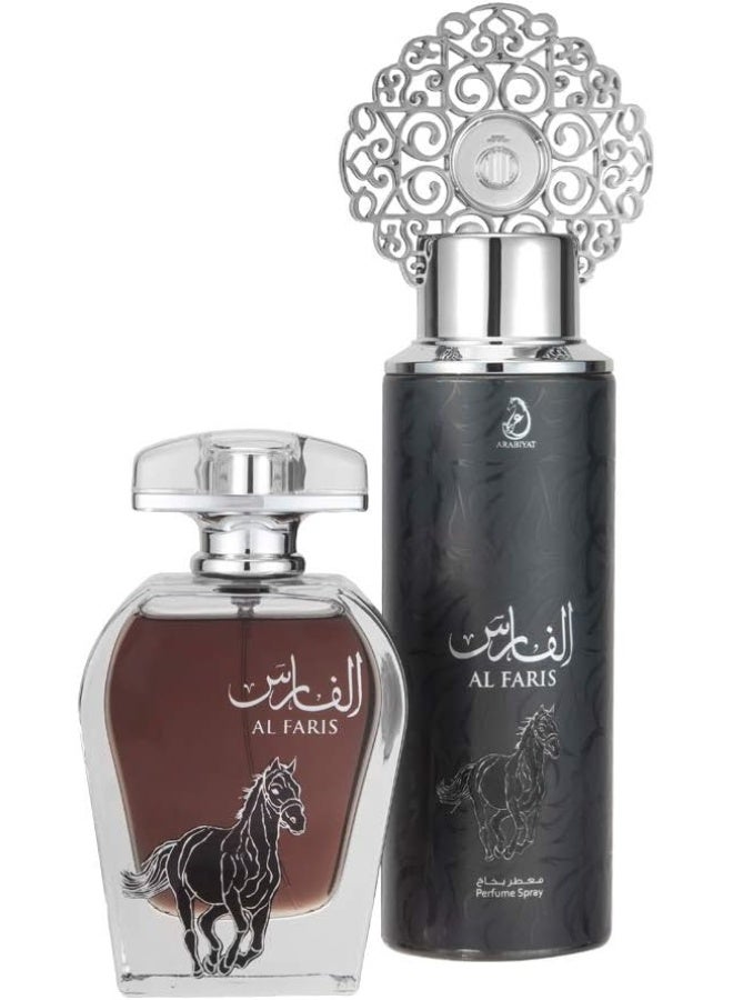ARABIYAT Al Faris Gift Set (1 x EDP 100 ml, 1 x Perfume Spray 200ml)