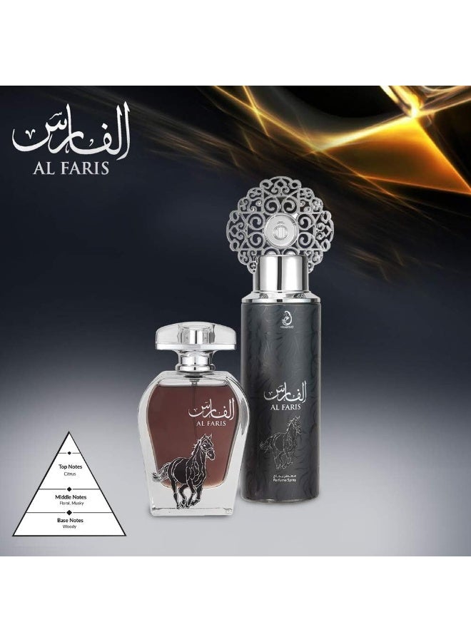 ARABIYAT Al Faris Gift Set (1 x EDP 100 ml, 1 x Perfume Spray 200ml)