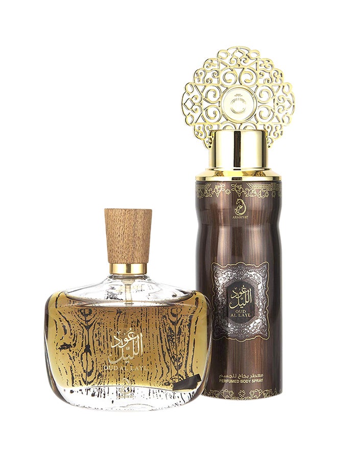 ARABIYAT Oud Al Layl Gift Set (1 x EDP 100ml, 1 x Perfumed Body Spray 200ml)