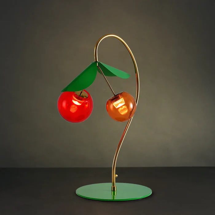 Artistic Gold Cherry Glass Table Lamp