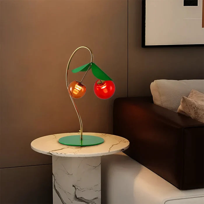 Artistic Gold Cherry Glass Table Lamp