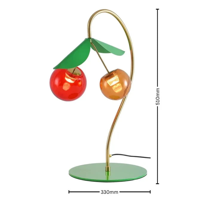 Artistic Gold Cherry Glass Table Lamp