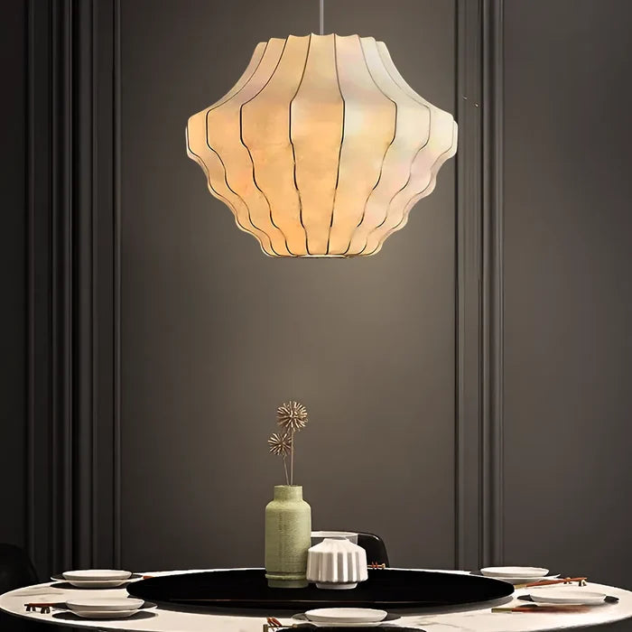 Artistic White Cloud Silk Pendant Light