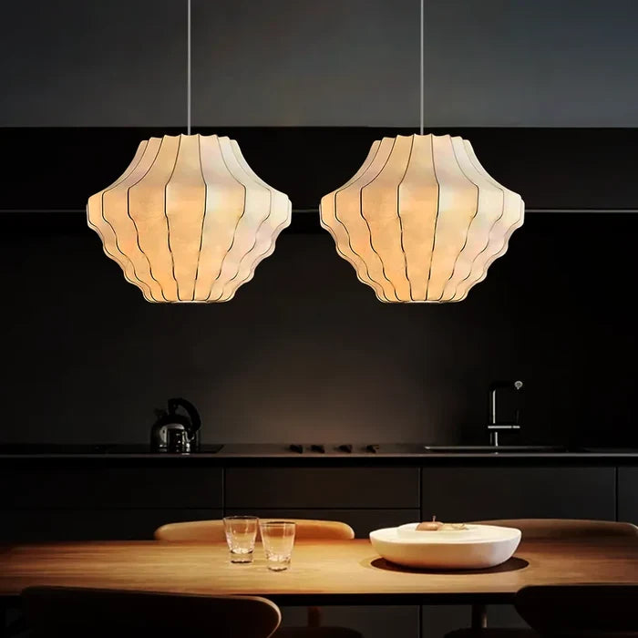 Artistic White Cloud Silk Pendant Light