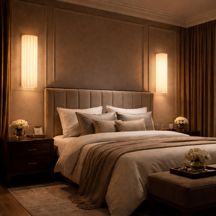 Arvona Fluted Marble Wall Light
