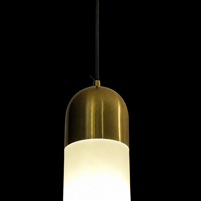 Aura Column Minimalist Gold and White Pendant Light